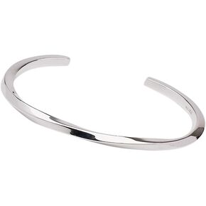Men's Women's Solid 925 Sterling Silver Bangle Bracelet Cuff Plain Solid Twisted Design