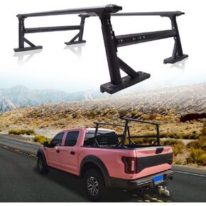 800LB Extendable Bed Rack Compatible with All Modern Trucks, Adjustable Height Heavy Duty Ladder Rack for Cargo Rack Camper Rack Truck Bed Rack