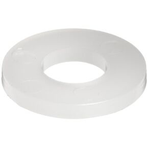Small Parts Nylon 6/6 Flat Washer, Plain Finish, Off-White, 1/4" Hole Size, 0.25" ID, 0.48" OD, 0.06" Nominal Thickness (Pack of 100)