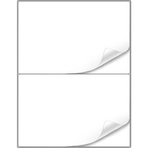 Methdic Shipping Labels 8-1/2"×5-1/2" 200 Labels Sticker Paper for Laser/Ink Jet Printer Mailing Labels 8.5"×11" White 2 per Sheet