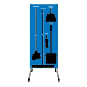 Mobile Clean & Sweep Store-Board with Mobile Cart, 68 x 30 Max-Duty Aluminum Material, Green with White Shadows by AccuformNMC