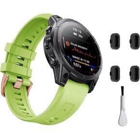 20mm Quick Easy Fit Silicone Watch Band Compatible with Garmin Fenix 5s/Fenix 5s Plus/Fenix 6s/Fenix 6s Pro/Fenix 7s, Sport Soft Silicone Replacement Wrist Band Strap for Garmin Fenix Series Smartwatch