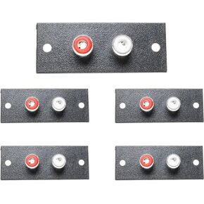 RCA Connector 5PCS Black 2 Way RCA Terminal Wall Panel Plate Input Phono Chassis Socket AV Audio Connector