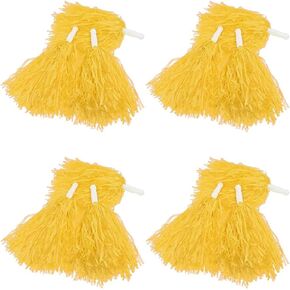 PUZINE 24pack Cheerleading Pom Poms, Cheerleader Pompoms Metallic Foil Pom Poms for Sports Team Spirit Cheering Party Dance Useful Accessories (12blue 12silver)