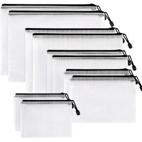 YGEOMER 10 أكياس أكياس شبكية بسحاب، حقيبة شفافة لتخزين الألعاب وحقيبة مستندات مقاومة للماء، متعددة الأغراض للوازم المكتبية ومستحضرات التجميل وإكسسوارات السفر in Kuwait