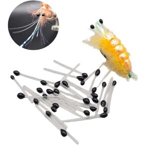50 Pcs Crab and Shrimp Eyes Fly Tying Materials Crab Eyes Shrimp Eyes Fly Tying Eyes for Tying Saltwater and Pike Fishing Flies