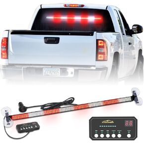 XRIDONSEN 35 inch Traffic Advisor Light Bar 144 LED Amber White Emergency Warning Flashing Safety Interior Windshield strobe lights w/Directional Arrow for Construction Vehicles Snow plow Trucks