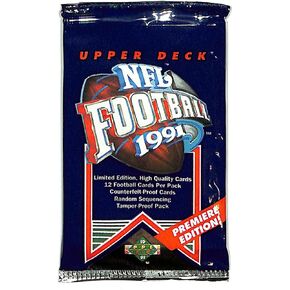 1991 Upper Deck Premier Edition Football Pack (12 Cards)