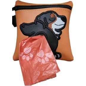 Cute Bernese Mountain Dog Poop Bag Holder - Dispenser - Poop Pouch for Leash - Gift for Dog Owner