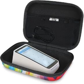USA GEAR Square Terminal Case Compatible with Square Terminal Cash Register, Square Terminal Printer Paper, and Card Reader Accessories - Water Resistant Exterior and 3 Removable Pouches - Black