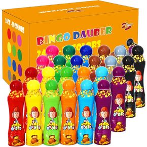 Yuanhe Bingo Daubers Dot Markers - 3 oz Paint Dotter Bingo Dabbers/Dobbers for Art Supplies, Set of 24 (12 Colors) in Kuwait