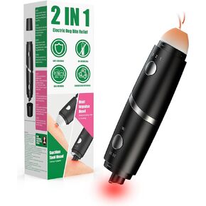 Insect Sting & Bite Relief, 2-IN-1 Bug Bite Relief with Suction Tool and Heat Mosquito Itch Relief, Rechargeable Bug Bite Sucker and Fast Itch Relief from Bug and Mosquito Bites, Summer Outdoor Gadget