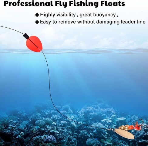 30 Pcs Trout Float Foam Teardrop Strike Fishing Bobbers Fishing Floats Fly Fishing Strike Indicators for Trout Offshore Saltwater Freshwater in Kuwait
