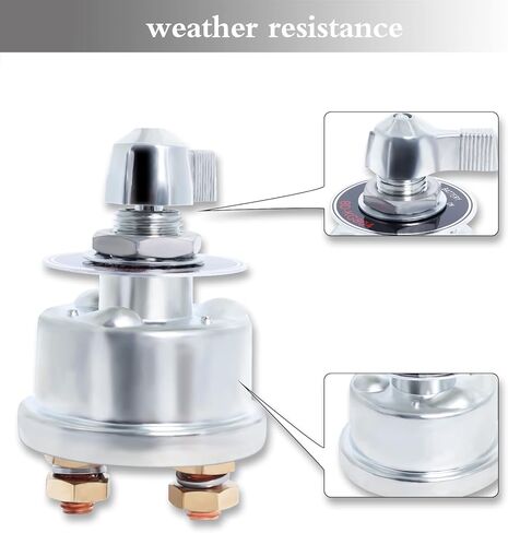 مفتاح فصل البطارية عالي التيار 12 فولت - 48 فولت، مفتاح إيقاف قطع طاقة البطارية 200 أمبير لشاحنة السيارة والمركبات RV والبحرية مع لوحة الوجه in Kuwait