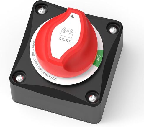 مفتاح بطارية LiTime 12-48 فولت مقاوم للماء لإيقاف تشغيل البطارية، مفتاح رئيسي لقطع طاقة البطارية، عازل 275 أمبير تيار عالٍ للسيارة والمركبات RV والقوارب البحرية (تشغيل/إيقاف) in Kuwait