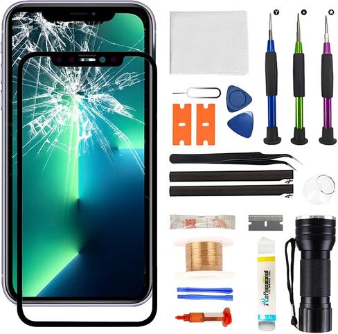 استبدال زجاج الشاشة متوافق مع iPhone 13 Pro Max Series 6.7 بوصة، مجموعة شاشة بديلة مع أدوات إصلاح، لاصق مقاوم للماء (بدون OLED ومحول رقمي يعمل باللمس) in Saudi Arabia