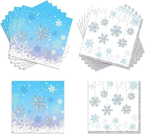 Winter Wonderland Decorations,Snowflake Party Decorations,Winter Wonderland Napkins(40pcs) in Saudi Arabia