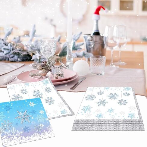 Winter Wonderland Decorations,Snowflake Party Decorations,Winter Wonderland Napkins(40pcs) in Saudi Arabia