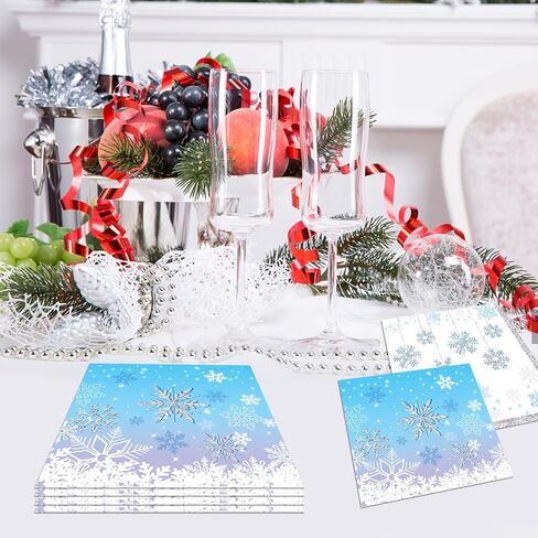 Winter Wonderland Decorations,Snowflake Party Decorations,Winter Wonderland Napkins(40pcs) in Saudi Arabia