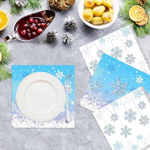 Winter Wonderland Decorations,Snowflake Party Decorations,Winter Wonderland Napkins(40pcs) in Saudi Arabia
