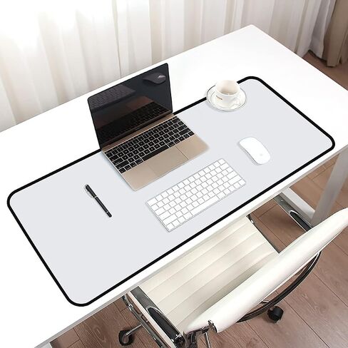 Large Gaming Mouse Pad with Nonslip Base-31.5x11.8x0.15 Inch|Extended XXL Size, Heavy|Thick, Comfy, Foldable Mat for Desktop, Laptop, Keyboard, Consoles & More|Enjoy Precise (White) in Kuwait