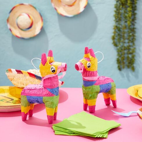 Juvale Mini Donkey Pinata - 3 عبوات بيناتا مكسيكية صغيرة لسينكو دي مايو، والمهرجانات المكسيكية، وحفلات أعياد الميلاد (4 × 7.5 × 2 بوصة) in Saudi Arabia
