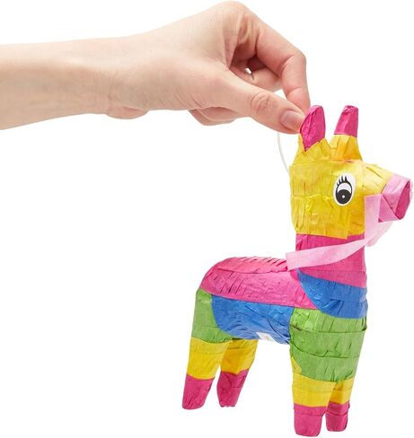 Juvale Mini Donkey Pinata - 3 عبوات بيناتا مكسيكية صغيرة لسينكو دي مايو، والمهرجانات المكسيكية، وحفلات أعياد الميلاد (4 × 7.5 × 2 بوصة) in Saudi Arabia