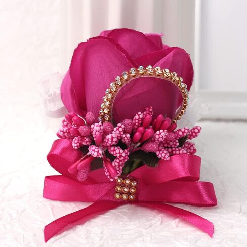 WANLIAN Rose Wrist Corsage Bridesmaid Corsage and Boutonniere Set for Wedding Prom Party Hand Flower Decoration Set of 2 (White01) in Saudi Arabia