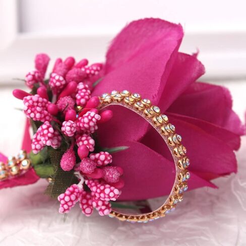 WANLIAN Rose Wrist Corsage Bridesmaid Corsage and Boutonniere Set for Wedding Prom Party Hand Flower Decoration Set of 2 (White01) in Saudi Arabia