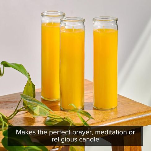 Simply Soson 1 Piece Unscented 7 Color Glass Prayer Devotional Candle, Hand Poured Wax Candles - 2 Inch x 8 Inch, Great for Sanctuary, Vigils, Casting Chimes, Rituals, Spells, Wiccan & More in Kuwait