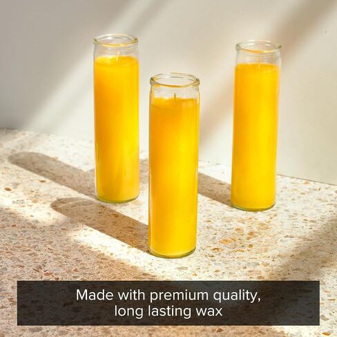 Simply Soson 1 Piece Unscented 7 Color Glass Prayer Devotional Candle, Hand Poured Wax Candles - 2 Inch x 8 Inch, Great for Sanctuary, Vigils, Casting Chimes, Rituals, Spells, Wiccan & More in Kuwait