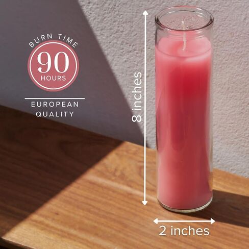 Simply Soson 1 Piece Unscented 7 Color Glass Prayer Devotional Candle, Hand Poured Wax Candles - 2 Inch x 8 Inch, Great for Sanctuary, Vigils, Casting Chimes, Rituals, Spells, Wiccan & More in Kuwait