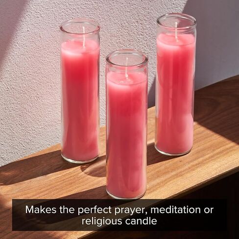 Simply Soson 1 Piece Unscented 7 Color Glass Prayer Devotional Candle, Hand Poured Wax Candles - 2 Inch x 8 Inch, Great for Sanctuary, Vigils, Casting Chimes, Rituals, Spells, Wiccan & More in Kuwait