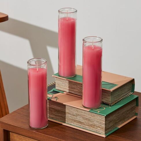 Simply Soson 1 Piece Unscented 7 Color Glass Prayer Devotional Candle, Hand Poured Wax Candles - 2 Inch x 8 Inch, Great for Sanctuary, Vigils, Casting Chimes, Rituals, Spells, Wiccan & More in Kuwait