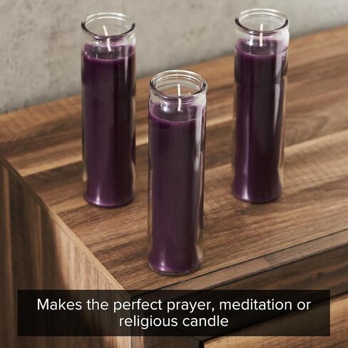 Simply Soson 1 Piece Unscented 7 Color Glass Prayer Devotional Candle, Hand Poured Wax Candles - 2 Inch x 8 Inch, Great for Sanctuary, Vigils, Casting Chimes, Rituals, Spells, Wiccan & More in Kuwait