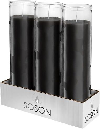 Simply Soson 1 Piece Unscented 7 Color Glass Prayer Devotional Candle, Hand Poured Wax Candles - 2 Inch x 8 Inch, Great for Sanctuary, Vigils, Casting Chimes, Rituals, Spells, Wiccan & More in Kuwait
