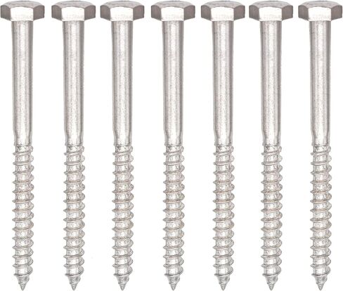 20 قطعة من BinifiMux 1/4" x 4" براغي سداسية من الفولاذ المقاوم للصدأ برأس متخلفة، A2-70/18-8، لمسة نهائية سادة in Kuwait