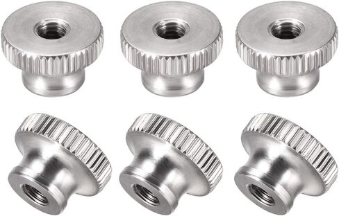 صواميل إبهام مخرشة من uxcell، 6 قطع M5x0.8mm 304 مقابض دائرية من الفولاذ المقاوم للصدأ لأجزاء الطابعة ثلاثية الأبعاد، لون فضي in Kuwait