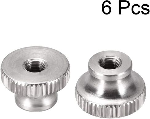 صواميل إبهام مخرشة من uxcell، 6 قطع M5x0.8mm 304 مقابض دائرية من الفولاذ المقاوم للصدأ لأجزاء الطابعة ثلاثية الأبعاد، لون فضي in Kuwait