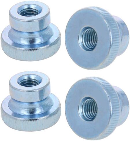MroMax 8 قطعة صواميل إبهام مخرشة M6x1mm مقابض حديدية مستديرة طلاء زنك أزرق ضبط صواميل مشابك لأجزاء الطابعة ثلاثية الأبعاد صناديق الأدوات in Kuwait