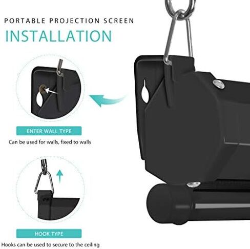 VIVOHOME 80 Inch 16:9 Pull Down Projector Screen, White | Manual Retractable 4K Projection Screen for Home Theater, Roll Up ALR Movie Screen for Ceiling and Wall Mount in Kuwait