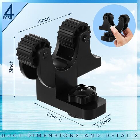 Riakrum Summer Kayak مجداف حامل المسار جبل الملحقات حامل مجذاف الكاياك لمعدات الصيد مجداف سريع الإمساك، أسود (4 قطع) in Saudi Arabia