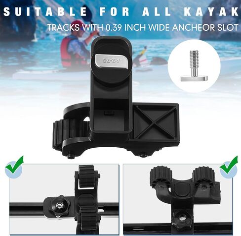 Riakrum Summer Kayak مجداف حامل المسار جبل الملحقات حامل مجذاف الكاياك لمعدات الصيد مجداف سريع الإمساك، أسود (4 قطع) in Saudi Arabia