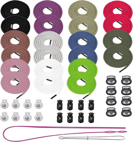 18 Pcs Drawstring Cords Replacement Hoodie String Cording Flat with Metal Tip 24Pcs Cord Locks Stopper Toggle with Threader Tool for Sweatpants Clothings Pants Jackets Coats Clothing Jackets Coats in Saudi Arabia