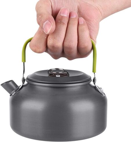 إبريق شاي مقاوم للنزهات، 800 مل من سبائك الألومنيوم خفيف الوزن وعملي في الهواء الطلق، للتخييم والتنزه في المنزل والنزهات in Kuwait