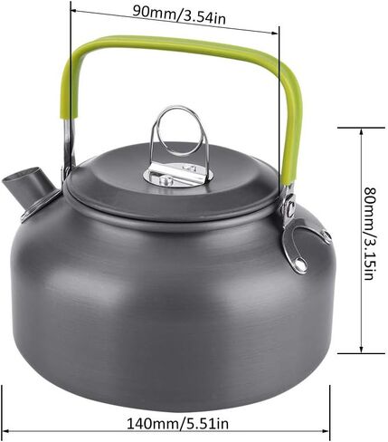إبريق شاي مقاوم للنزهات، 800 مل من سبائك الألومنيوم خفيف الوزن وعملي في الهواء الطلق، للتخييم والتنزه في المنزل والنزهات in Kuwait