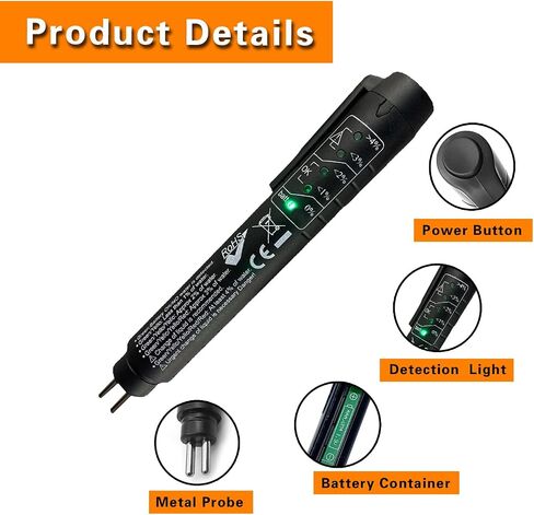 UGSHY 2 PCS Car Brake Fluid Test Pen with 5 LED Indicators, DOT 3 DOT 4 DOT 5.1 Brake Fluid Analyzer Troubleshooter, Universal 12V Vehicle Brake Oil Diagnostic Test Tool for Cars Trucks SUVs (Black) in Saudi Arabia