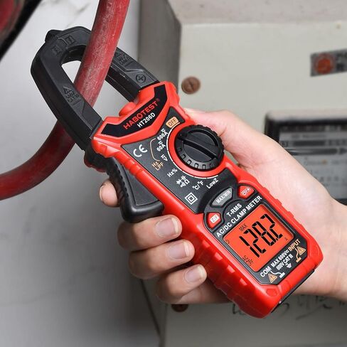 HT206D مقياس المشبك الرقمي من HABOTEST T-RMS 6000 عدد، جهاز قياس الجهد الكهربائي المتعدد المدى التلقائي، يقيس مقاومة سعة درجة حرارة الجهد الحالي (تيار تيار متردد/تيار مستمر) in Kuwait