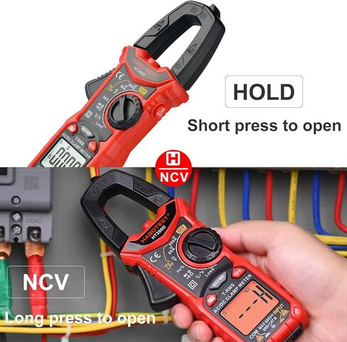 HT206D مقياس المشبك الرقمي من HABOTEST T-RMS 6000 عدد، جهاز قياس الجهد الكهربائي المتعدد المدى التلقائي، يقيس مقاومة سعة درجة حرارة الجهد الحالي (تيار تيار متردد/تيار مستمر) in Kuwait