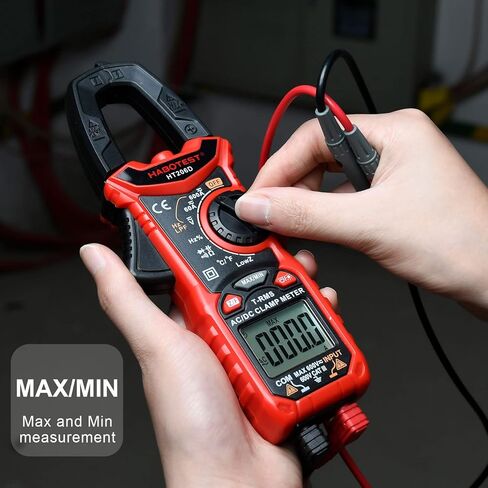 HT206D مقياس المشبك الرقمي من HABOTEST T-RMS 6000 عدد، جهاز قياس الجهد الكهربائي المتعدد المدى التلقائي، يقيس مقاومة سعة درجة حرارة الجهد الحالي (تيار تيار متردد/تيار مستمر) in Kuwait